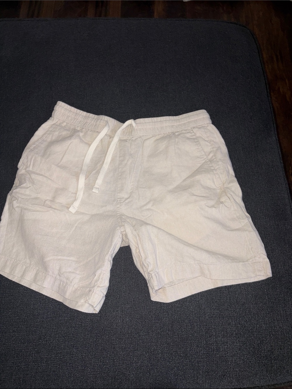 Goodfellow & Co Light Cream Drawstring Linen-Blend Men's Hybrid Shorts